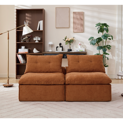 Modular Sofa,No Armrests,At Will DIY,Soft Chenille Fabric,Neck Pillow-Back Lounge Sofa Chair,Reading Nook, or Apartment