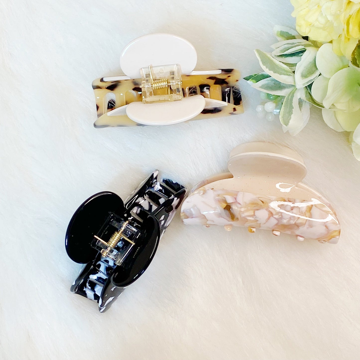 Two Toned Luxe Hair Claw Set of Three