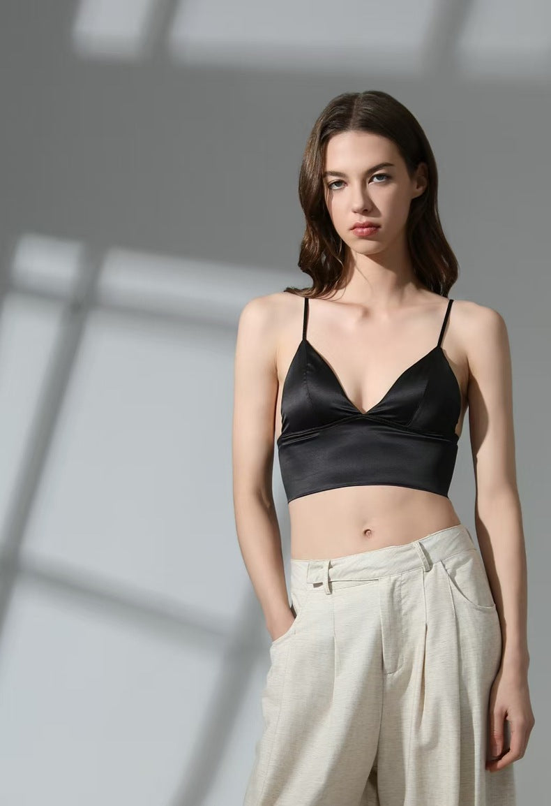 Backless Camisole Bralette With Triangle Cup and Thin Strap for Women, SoHo, BYMANYC New York.