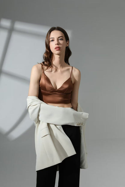 Backless Camisole Bralette With Triangle Cup and Thin Strap for Women, SoHo, BYMANYC New York.