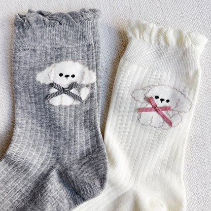 Bichon Puppy Design Socks Set of 2