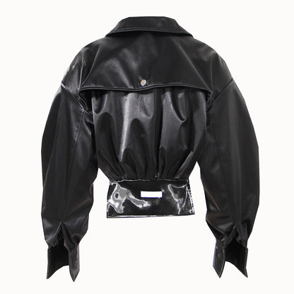 Black Motorcycle Style Jacket for Women, East Village, BYMANYC New York.
