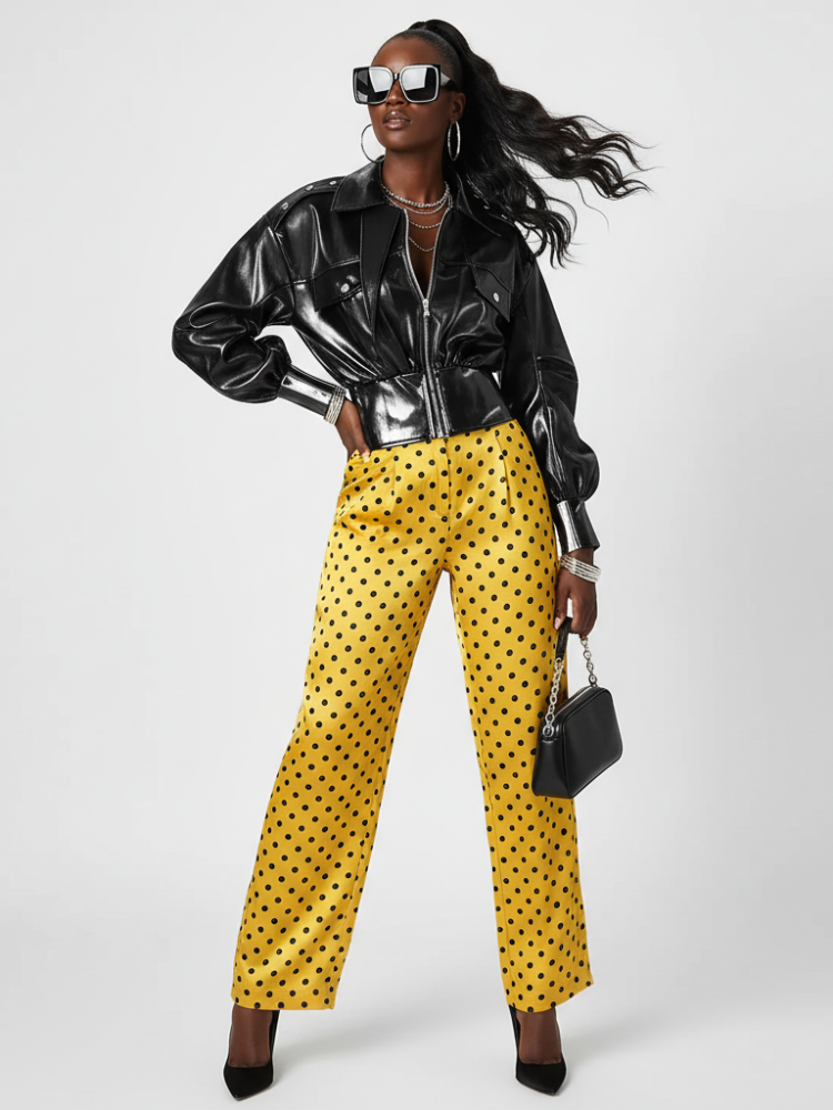 Black Motorcycle Style Jacket for Women, East Village, BYMANYC New York.