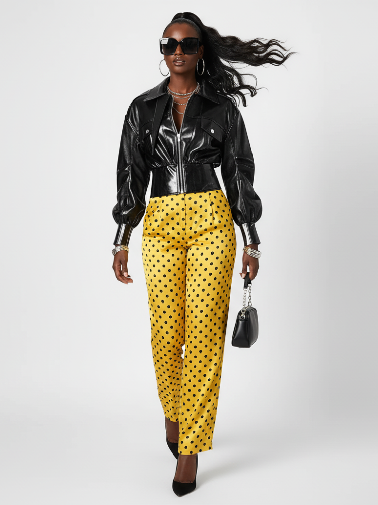 Black Motorcycle Style Jacket for Women, East Village, BYMANYC New York.