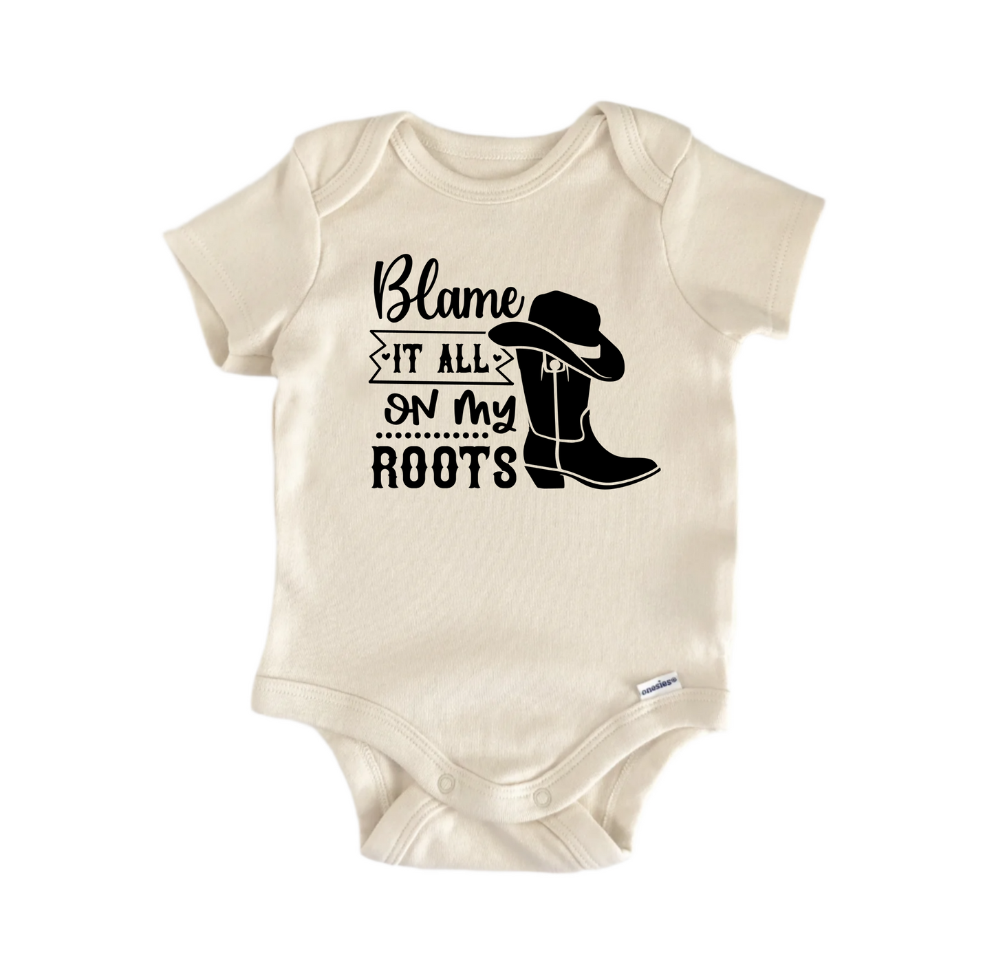 Blame It on My Roots Country Western -  Baby Boy Girl Clothes Bodysuit Funny Cute