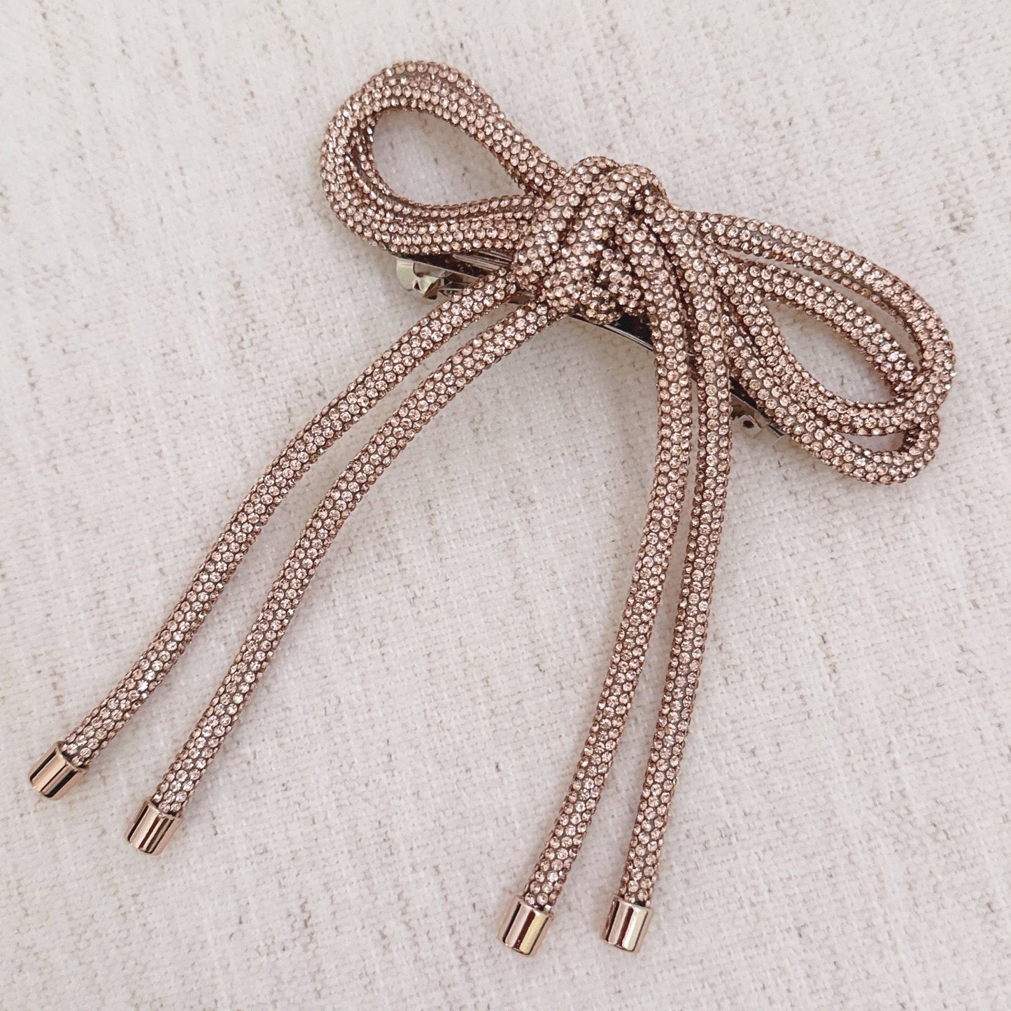 Bling Tube Bow Hair Clip