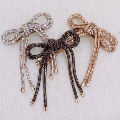 Bling Tube Bow Hair Clip