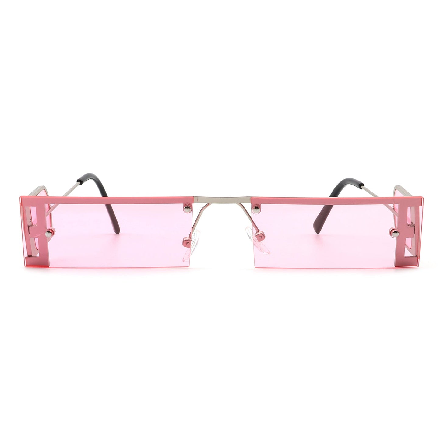 Loro - Rectangle Retro Narrow Slim Flat Top Tinted Sunglasses