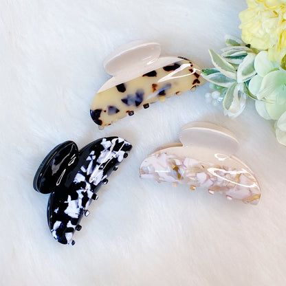 Two Toned Luxe Hair Claw Set of Three