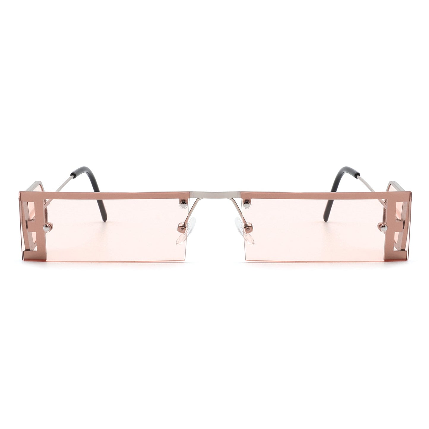 Loro - Rectangle Retro Narrow Slim Flat Top Tinted Sunglasses