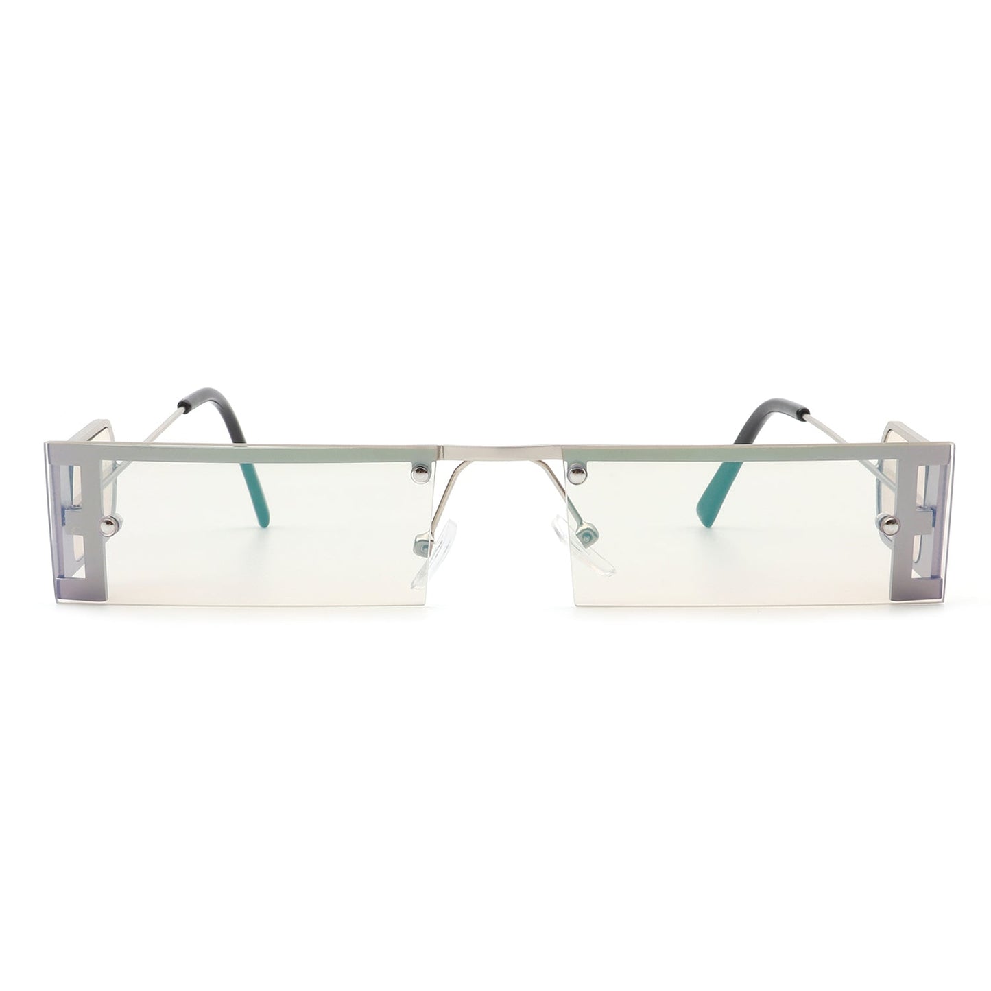 Loro - Rectangle Retro Narrow Slim Flat Top Tinted Sunglasses