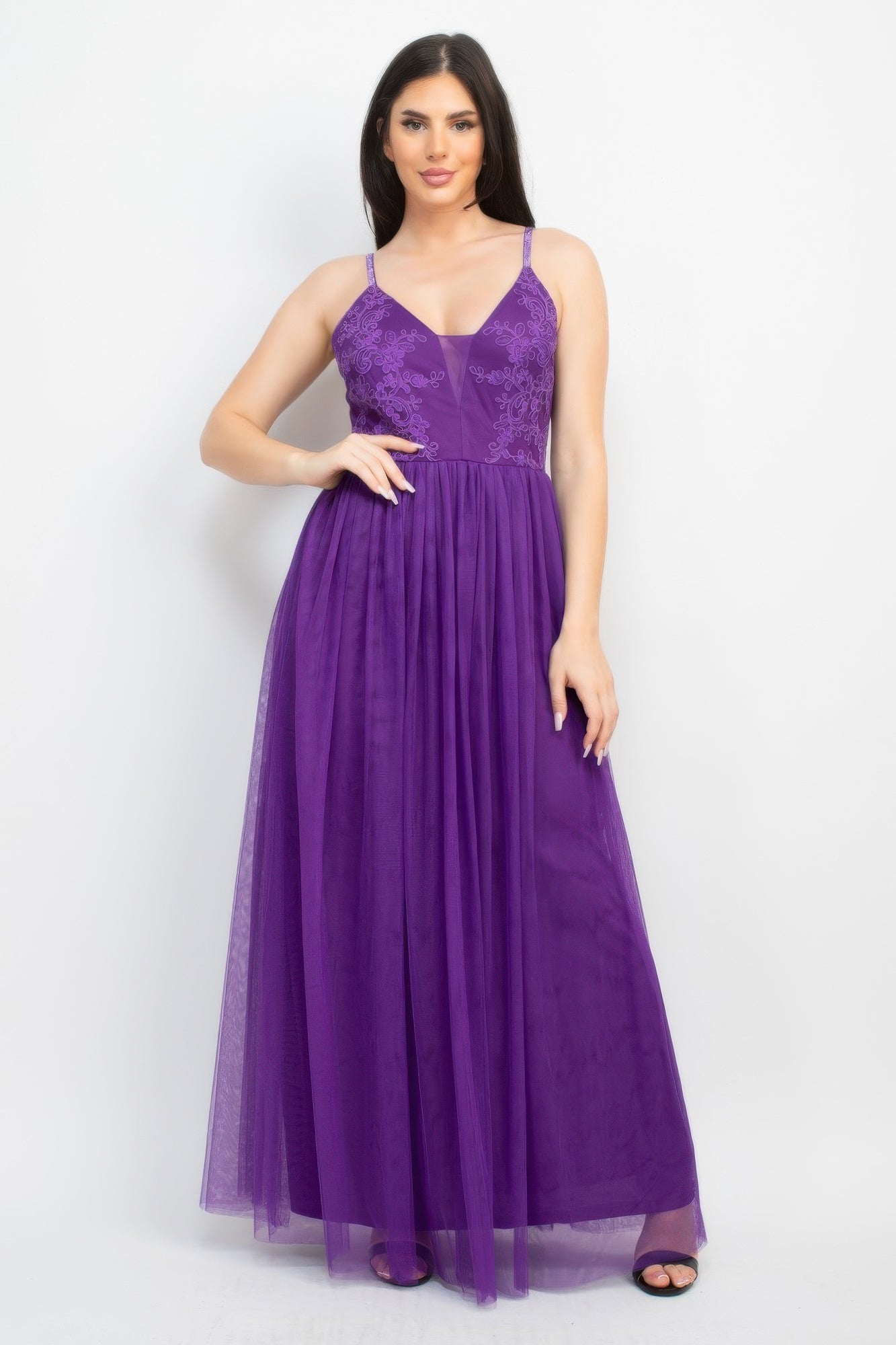 Glittery Gorgeous Maxi Dress (Purple)