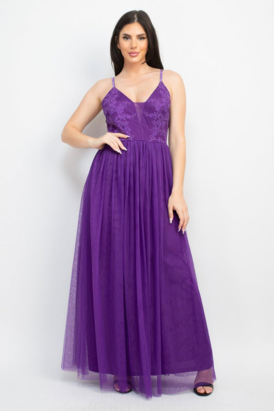 Glittery Gorgeous Maxi Dress (Purple)