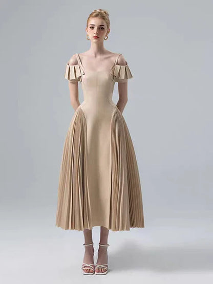 Camisole Backless Party Dress With Pleated and Patchwork Details for Women, SoHo, BYMANYC New York.