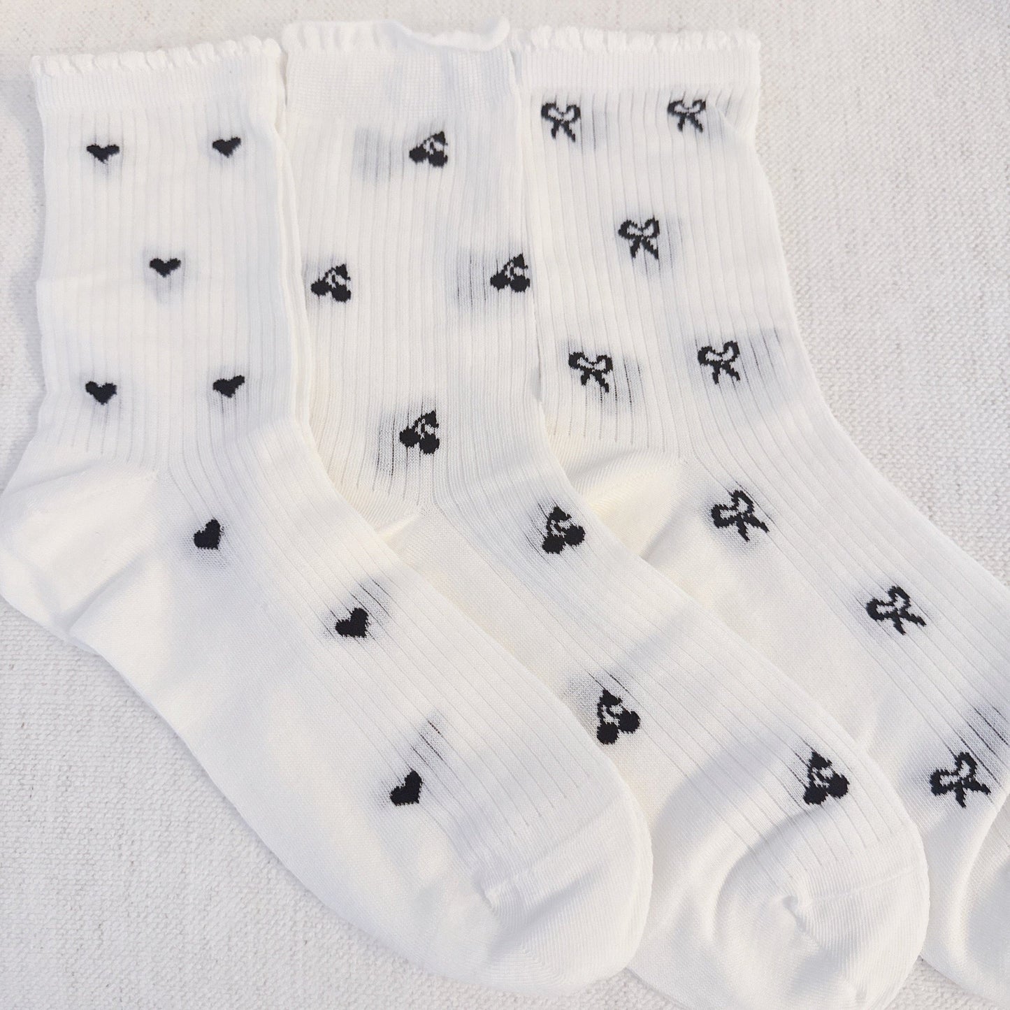 Cherry Cutie Charm Socks Set of 3