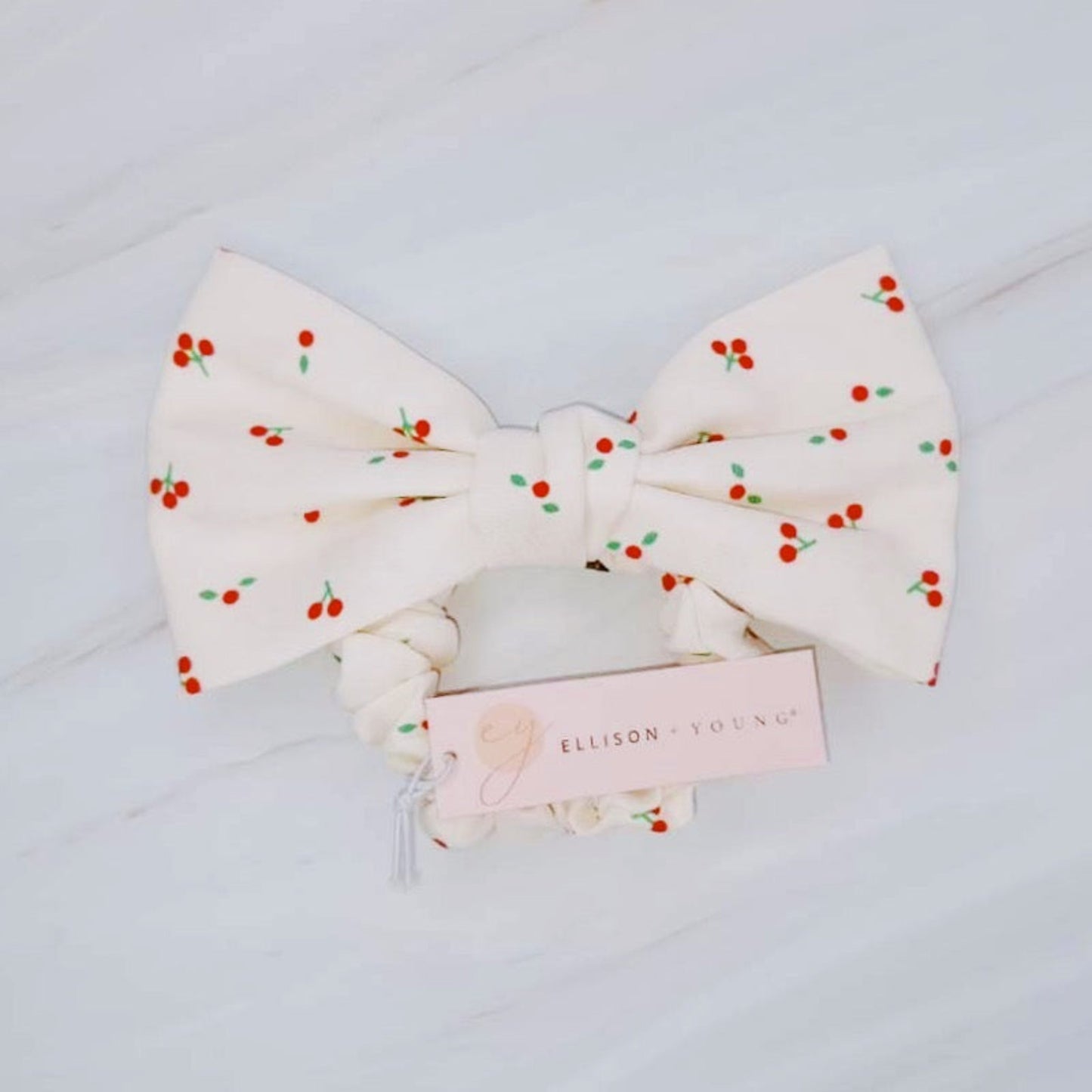 Cherry Lovely Bow Tie Hair Scrunch