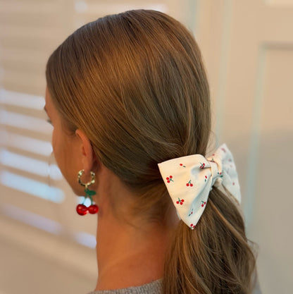 Cherry Lovely Bow Tie Hair Scrunch
