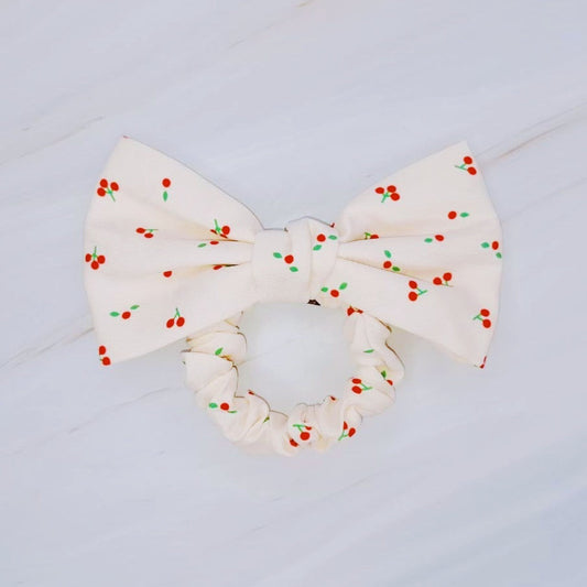 Cherry Lovely Bow Tie Hair Scrunch
