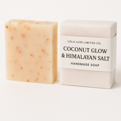 Coconut Glow + Himalayan Salt Scrub Handmade Soap Bar