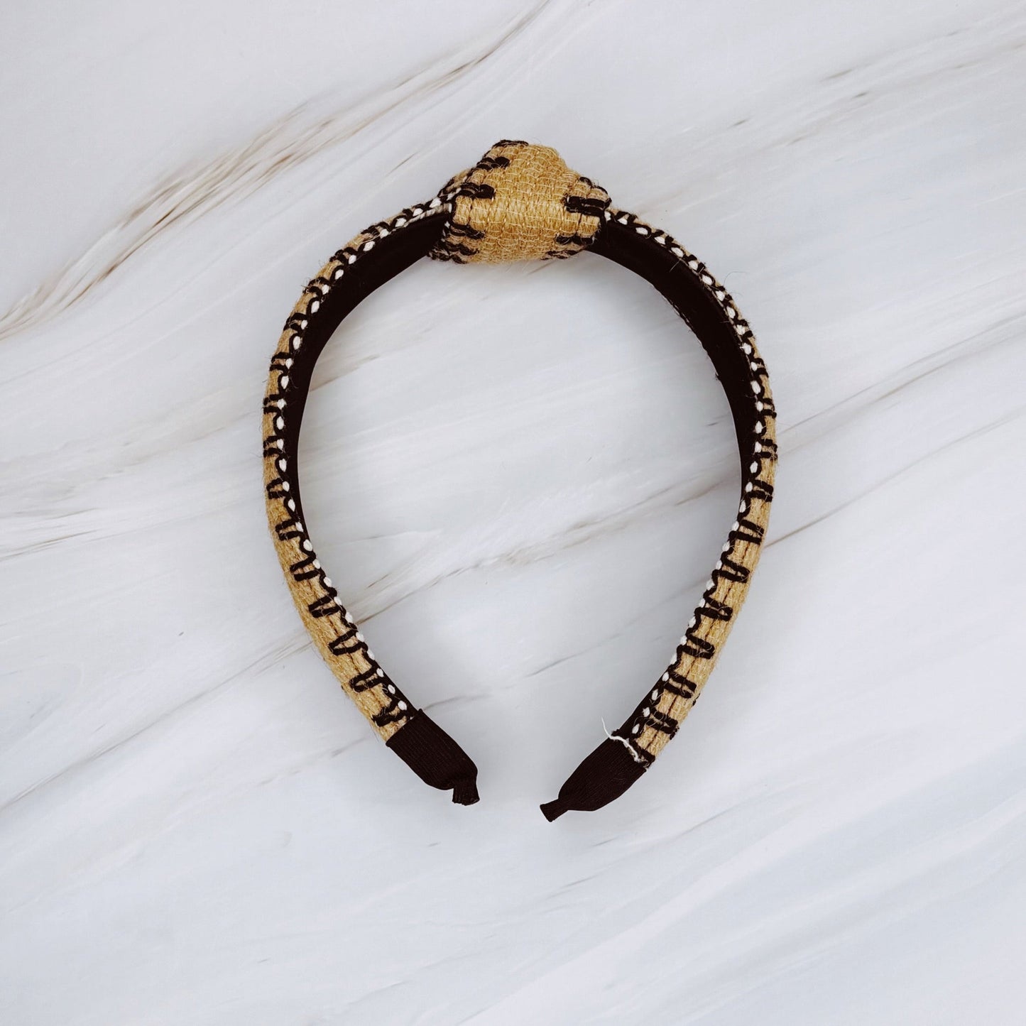 Color Stitched Raffia Headband