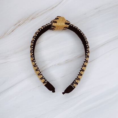 Color Stitched Raffia Headband