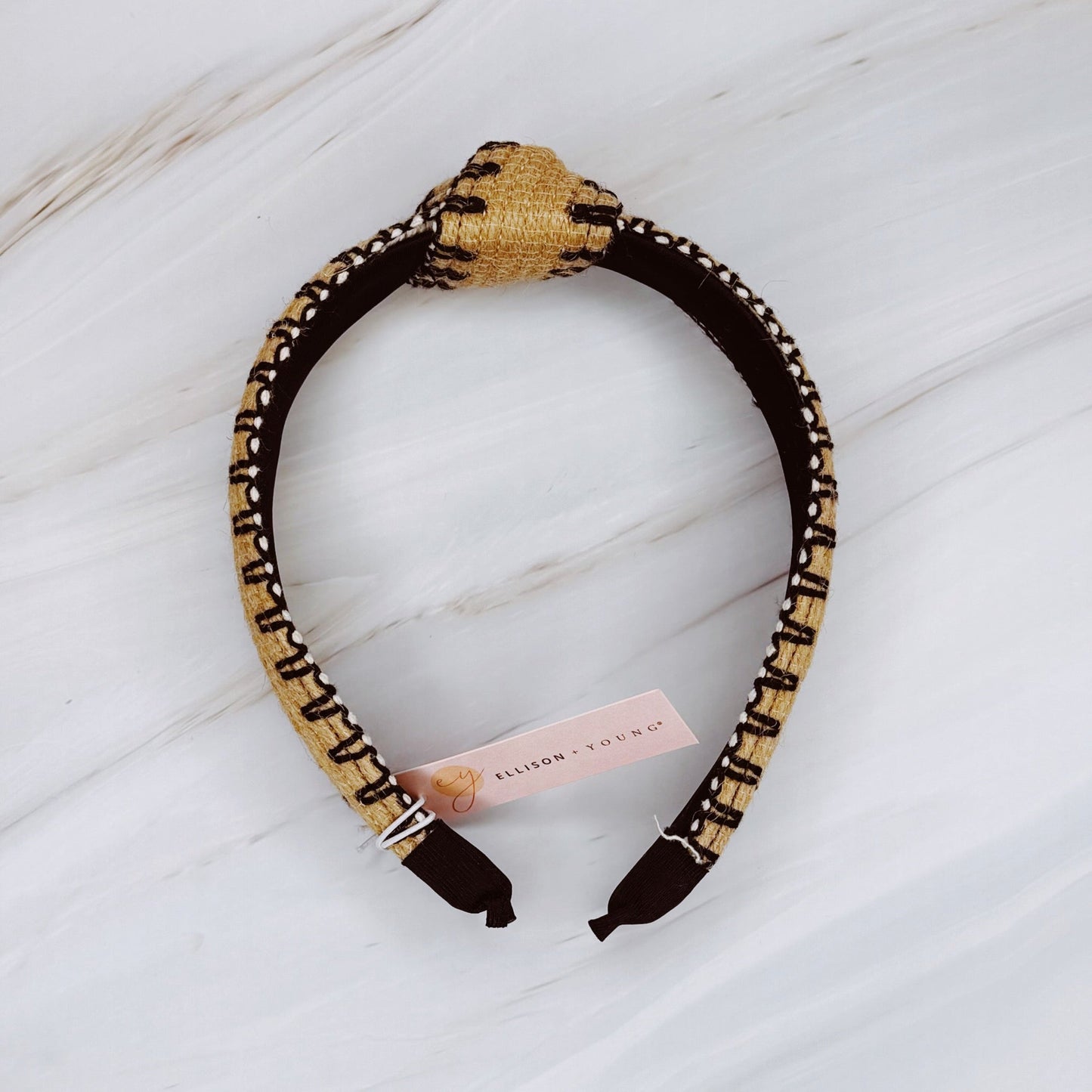 Color Stitched Raffia Headband