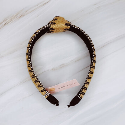 Color Stitched Raffia Headband