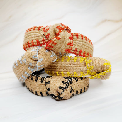 Color Stitched Raffia Headband
