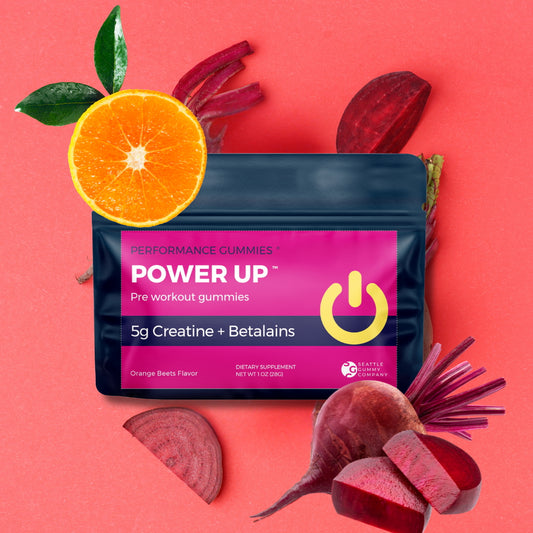 Power Up 5g Creatine Monohydrate Gummies with Betalain Pre-workout (12-Pack)