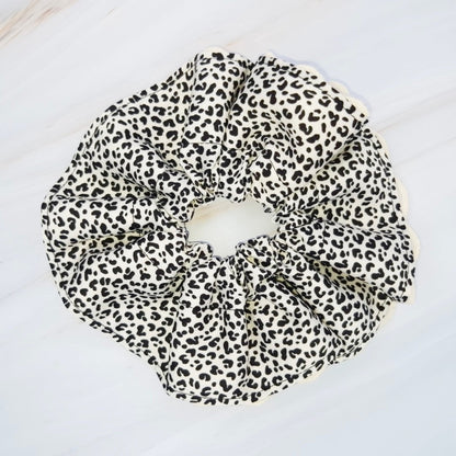 Crochet Embellished Cheetah Hair Scrunch