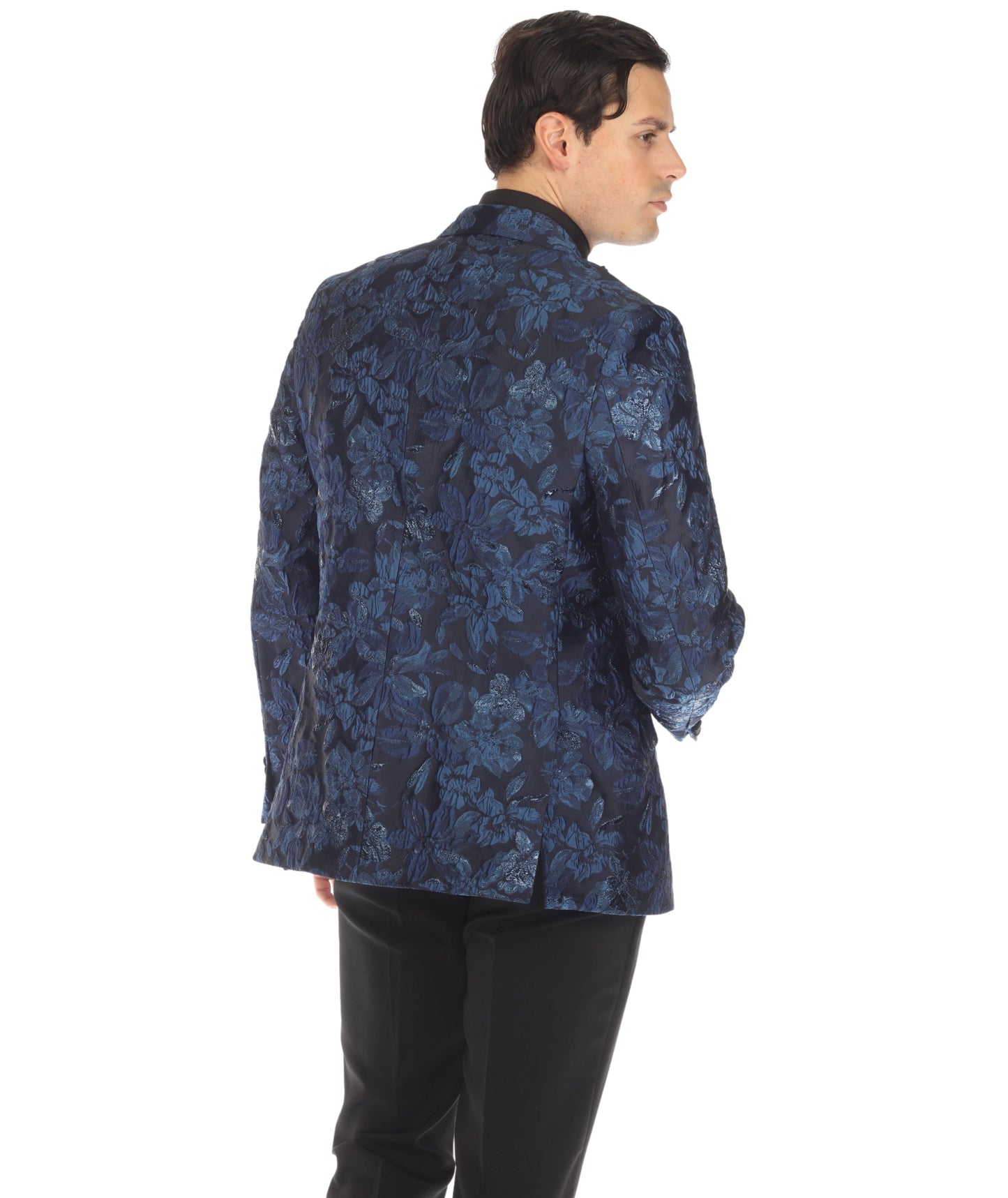 Men's Drake Blue Peak Lapel Tuxedo 1 Button 2 Vent Slim Fit Blazer