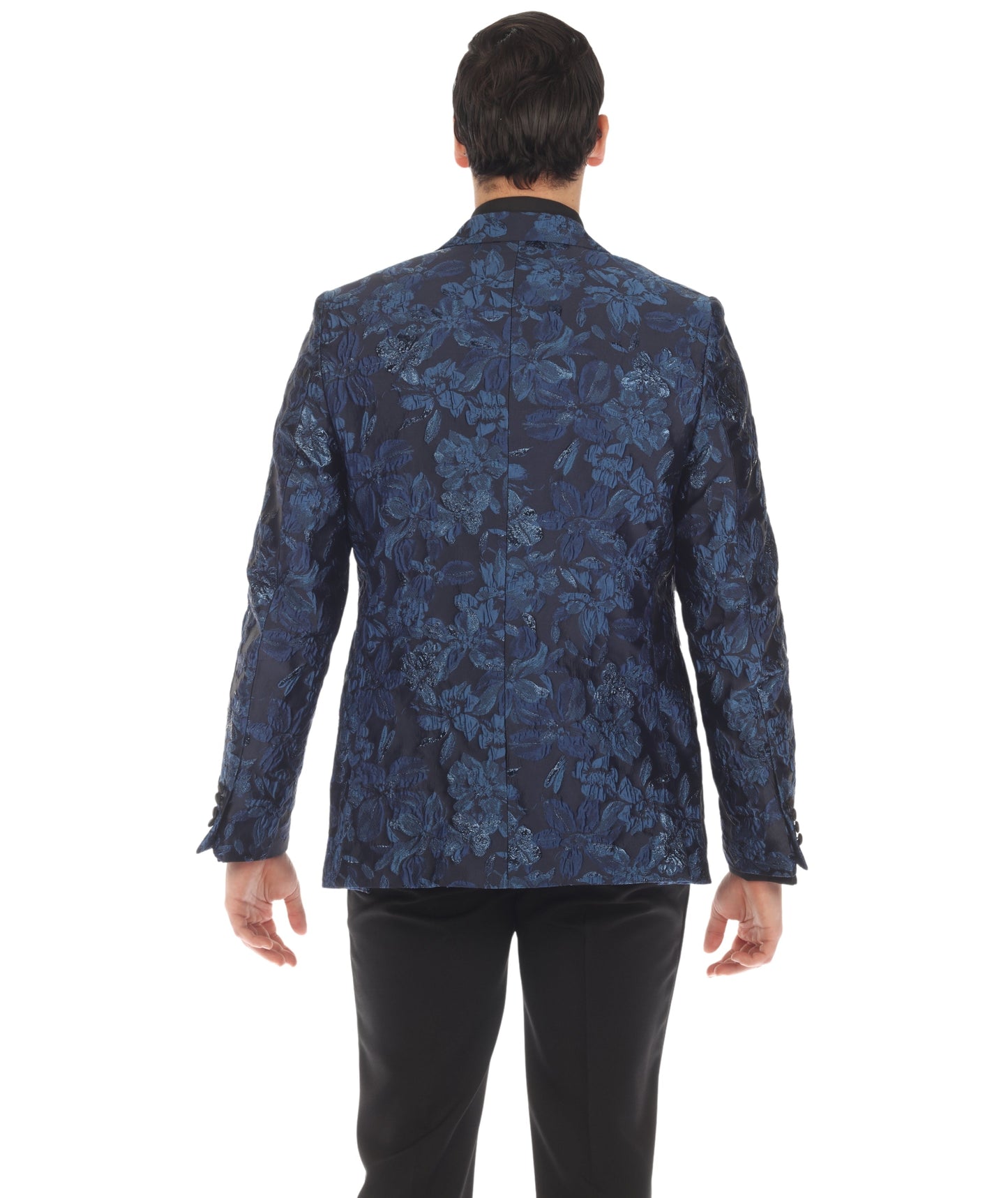 Men's Drake Blue Peak Lapel Tuxedo 1 Button 2 Vent Slim Fit Blazer