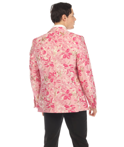 Men's Drake Fuchsia Peak Lapel Tuxedo 1 Button 2 Vent Slim Fit Blazer