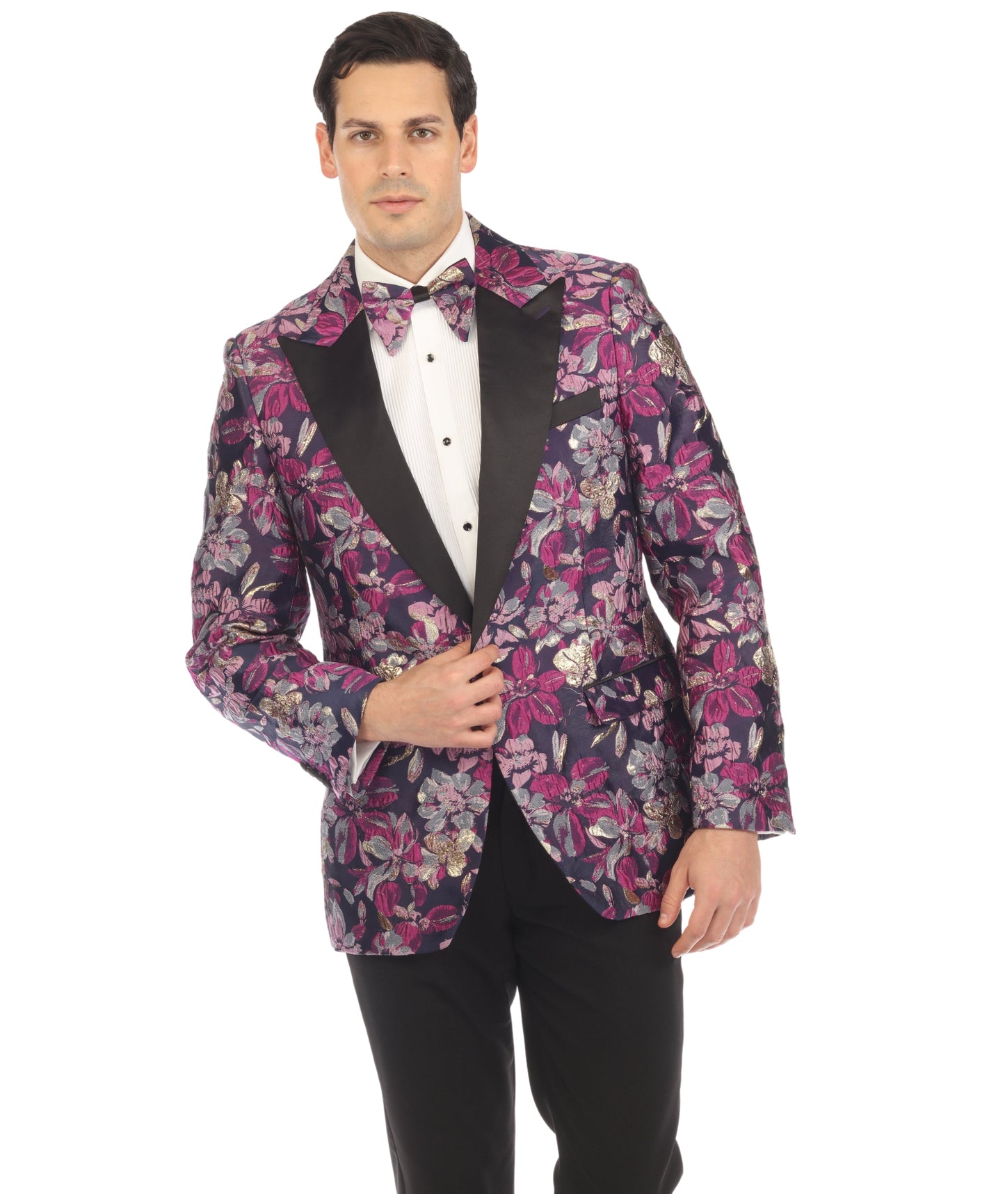 Men's Drake Purple Peak Lapel Tuxedo 1 Button 2 Vent Slim Fit Blazer