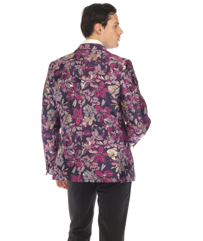 Men's Drake Purple Peak Lapel Tuxedo 1 Button 2 Vent Slim Fit Blazer