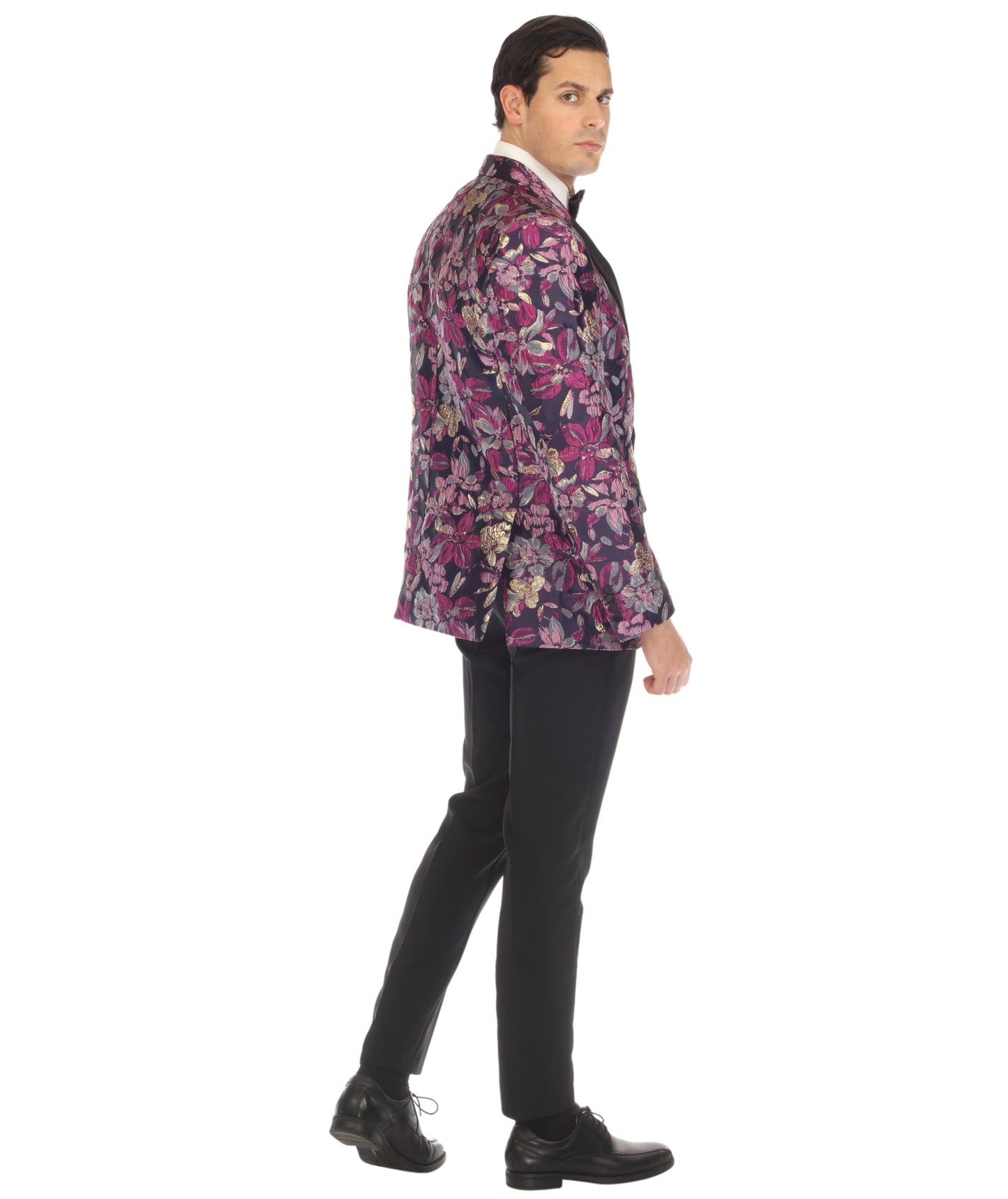 Men's Drake Purple Peak Lapel Tuxedo 1 Button 2 Vent Slim Fit Blazer