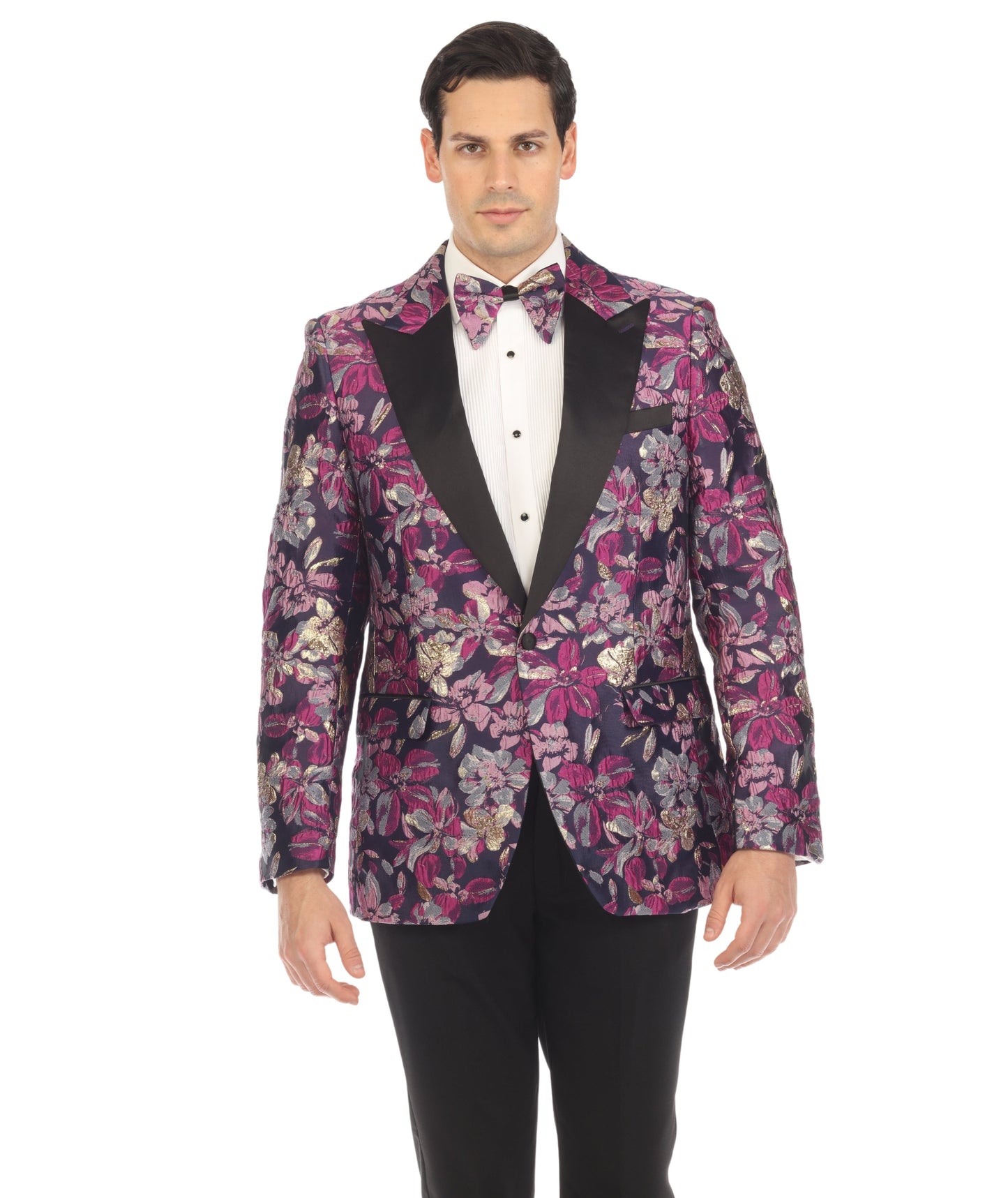 Men's Drake Purple Peak Lapel Tuxedo 1 Button 2 Vent Slim Fit Blazer