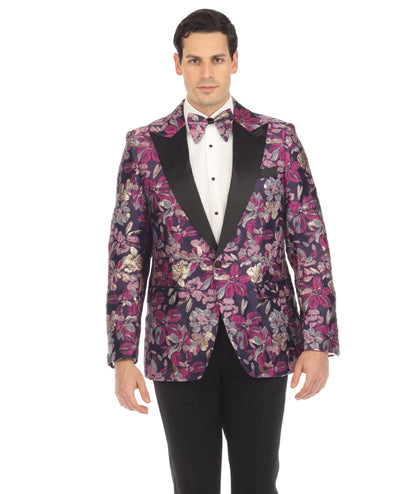 Men's Drake Purple Peak Lapel Tuxedo 1 Button 2 Vent Slim Fit Blazer