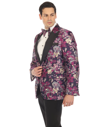 Men's Drake Purple Peak Lapel Tuxedo 1 Button 2 Vent Slim Fit Blazer