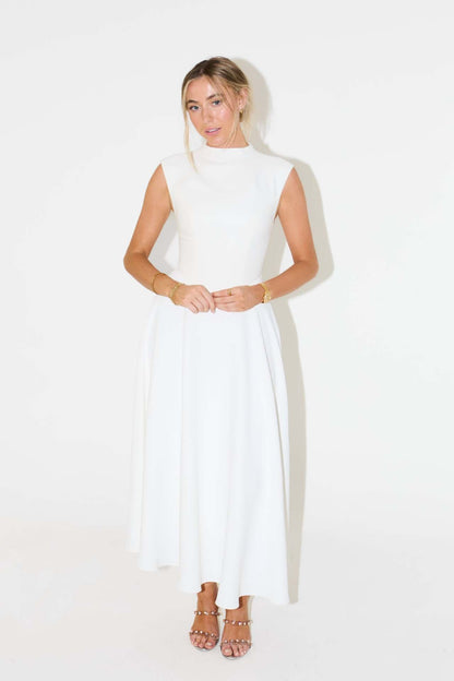 Elegant Sleeveless High-Waist A-Line Dress for Women, Upper West Side, BYMANYC New York.