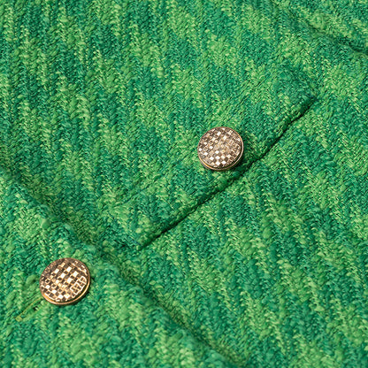 Emerald Green Tweed-Style Short Jacket for Women, SoHo, BYMANYC New York.