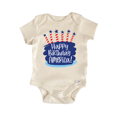 Happy Birthday America! July 4th Patriotic -  Baby Boy Girl Clothes  Bodysuit