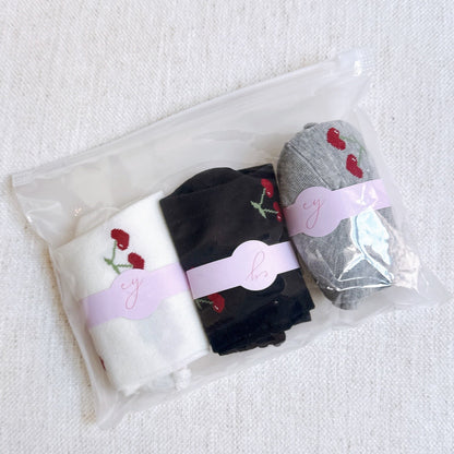 Heart My Cherries Socks Set of 3