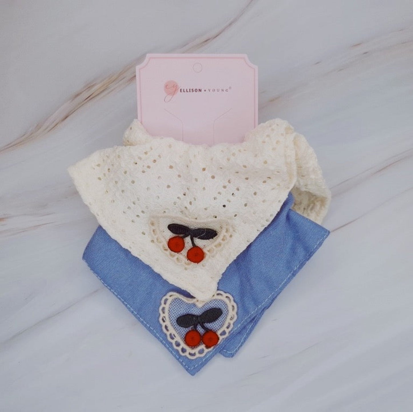 Love and Cherry Square Hair Scrunch Set of 2