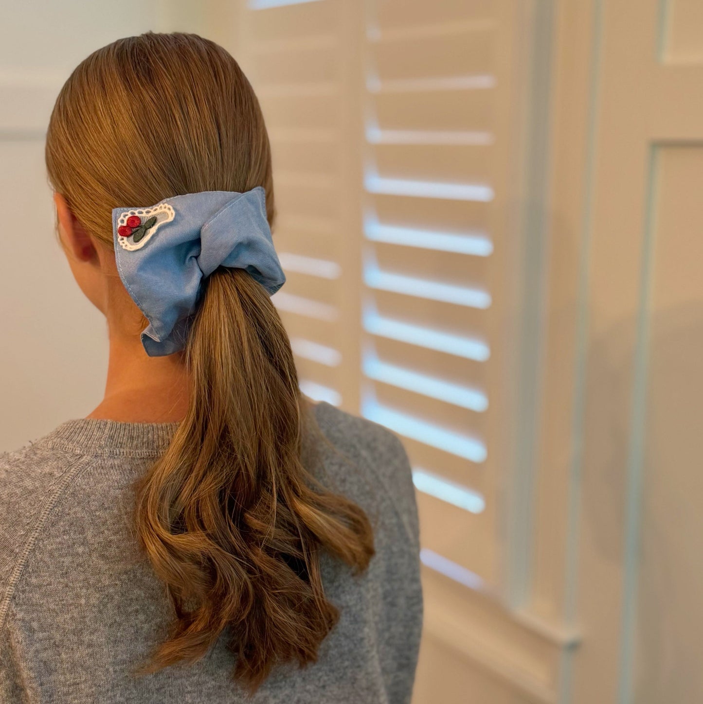 Love and Cherry Square Hair Scrunch Set of 2