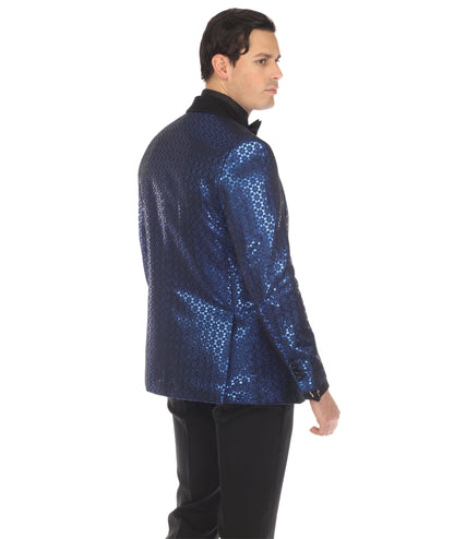 Men's Mojito Blue Shawl Collar Tuxedo 1 Button 2 Vent Slim Fit