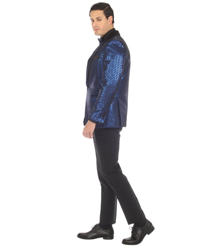 Men's Mojito Blue Shawl Collar Tuxedo 1 Button 2 Vent Slim Fit