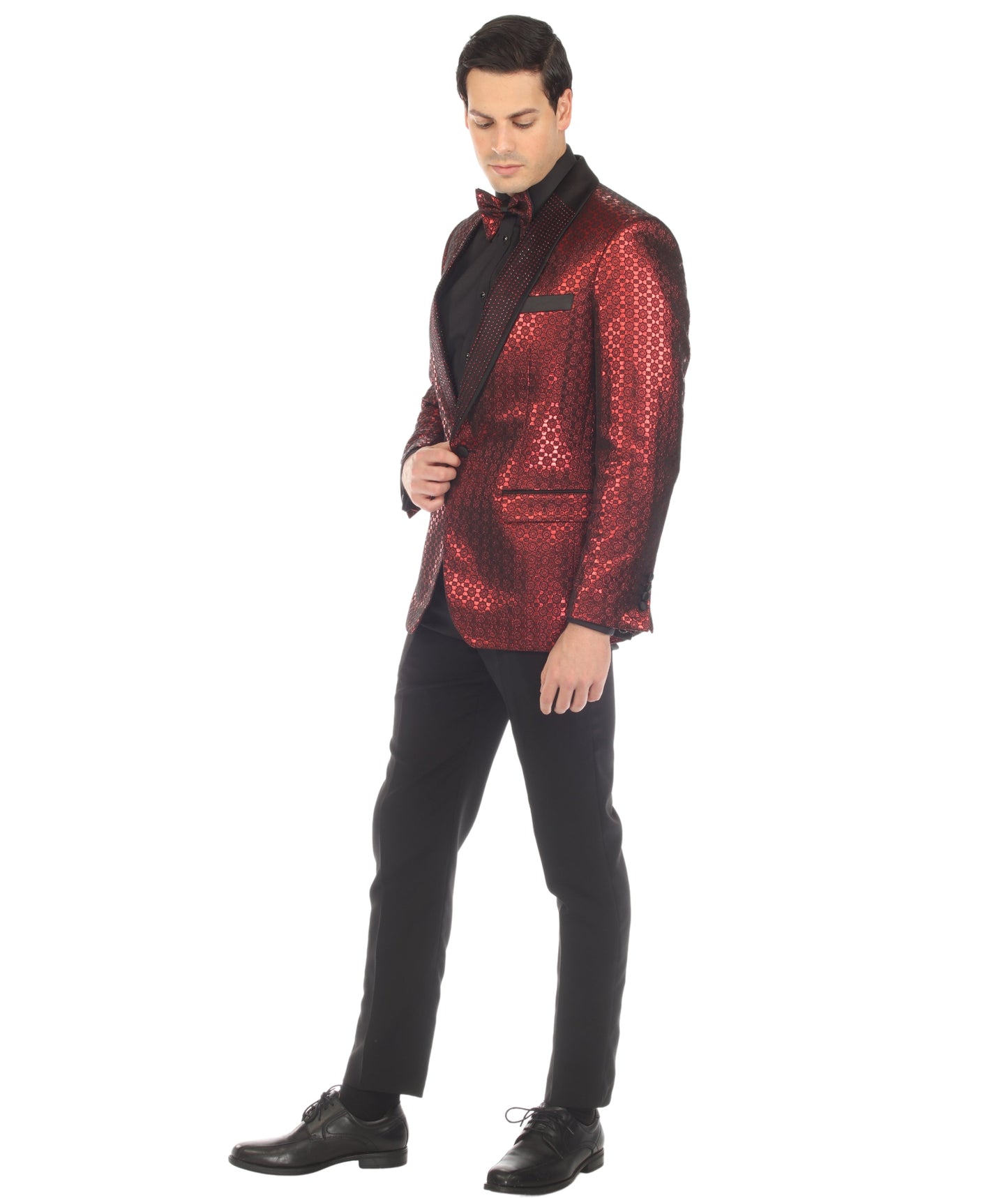 Men's Mojito Red Shawl Collar Tuxedo 1 Button 2 Vent Slim Fit