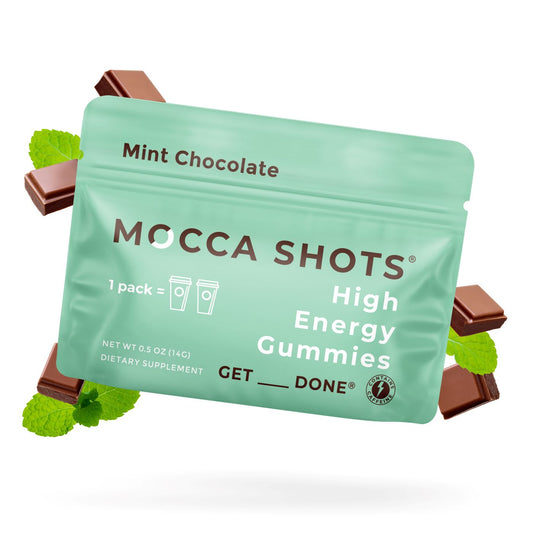 Mocca Shots Energy Gummies with Caffeine | 12-Pack - Mint Chocolate