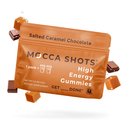 Mocca Shots Energy Gummies with Caffeine | 12-Pack - Salted Caramel Chocolate